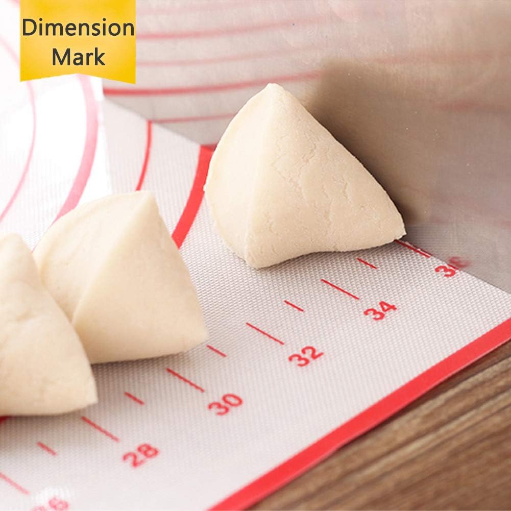 Silicone Pastry Mat Non Stick Extra Thick Baking Mat with Measurement Fondant Mat, Counter Mat, Dough Rolling Mat, Oven Liner, Pie Crust Mat (16''(W)*20''(L))