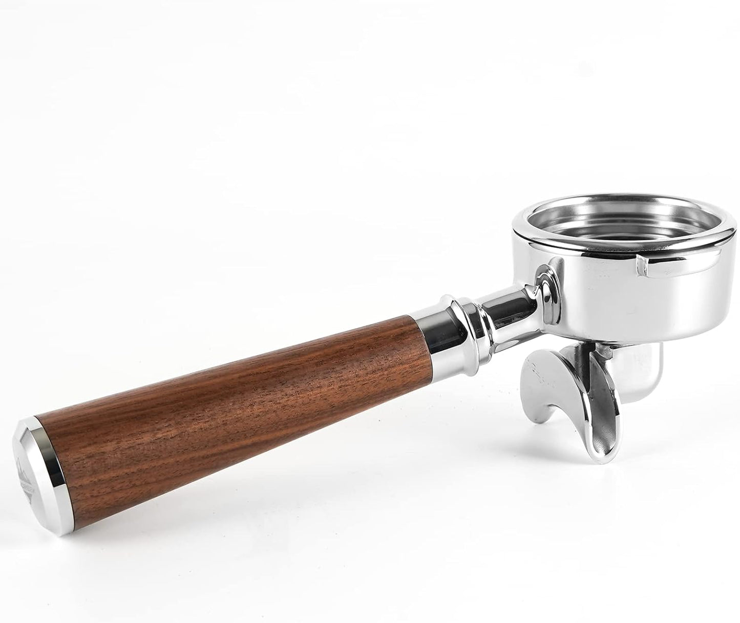 58mm Espresso Double Spouts Portafilter with 2 Ear | Fits E61 | Flair/Rocket/Sanremo/Expobar etc. | Stainless Steel Basket and Walnut Handle | Espresso Accessories