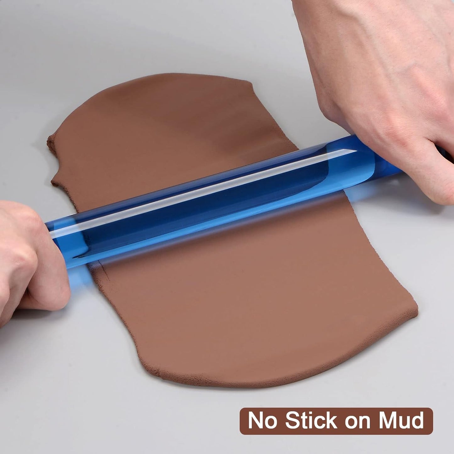 HARFINGTON Acrylic Clay Roller 7.28 Inch x 1 Inch Solid Non-Stick Plastic Round Tube Roller Polymer Clay Rod Fondant Rolling Pin for Shaping, Sculpting, Modeling DIY Crafts, Purple