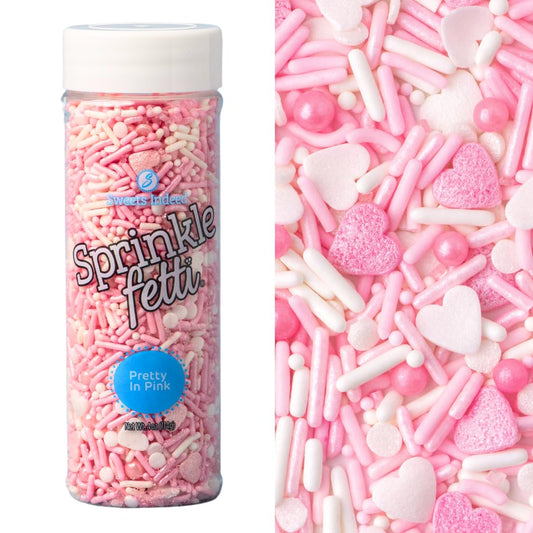 Sweets Indeed Sprinkles Heart Edible Mix Perfect for Cake Decorations Baking Ice Cream Cookies Cupcake Topper 4 ounces
