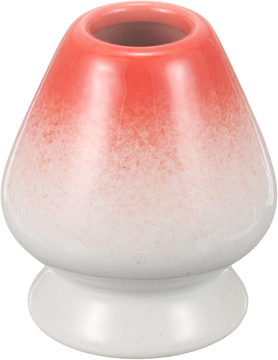 HARFINGTON Ceramic Chasen Stand 70mm Matcha Whisk Holder Teas Set Whisks Stand Traditional Matcha Tea Chasen Holder Tea Set Accessories for Tea Tasting, White/Red