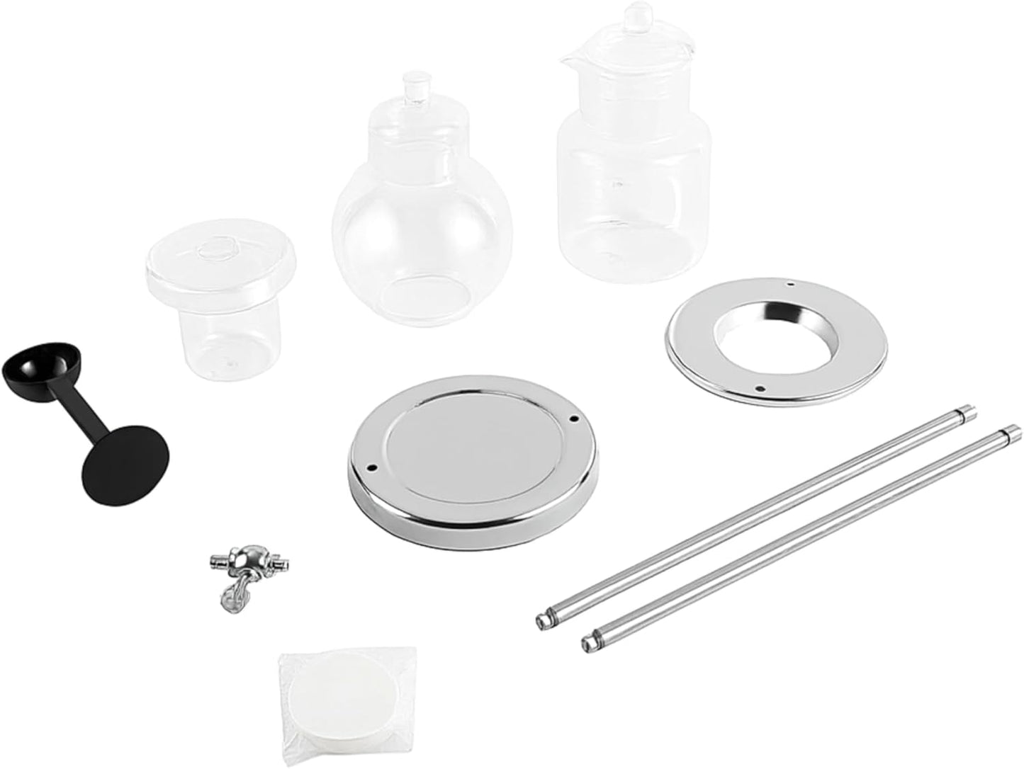 Nispira Luxury Ice Cold Brew Dripper Coffee Maker in Stainless Steel and Borosilicate Glass, 600 ml Silver