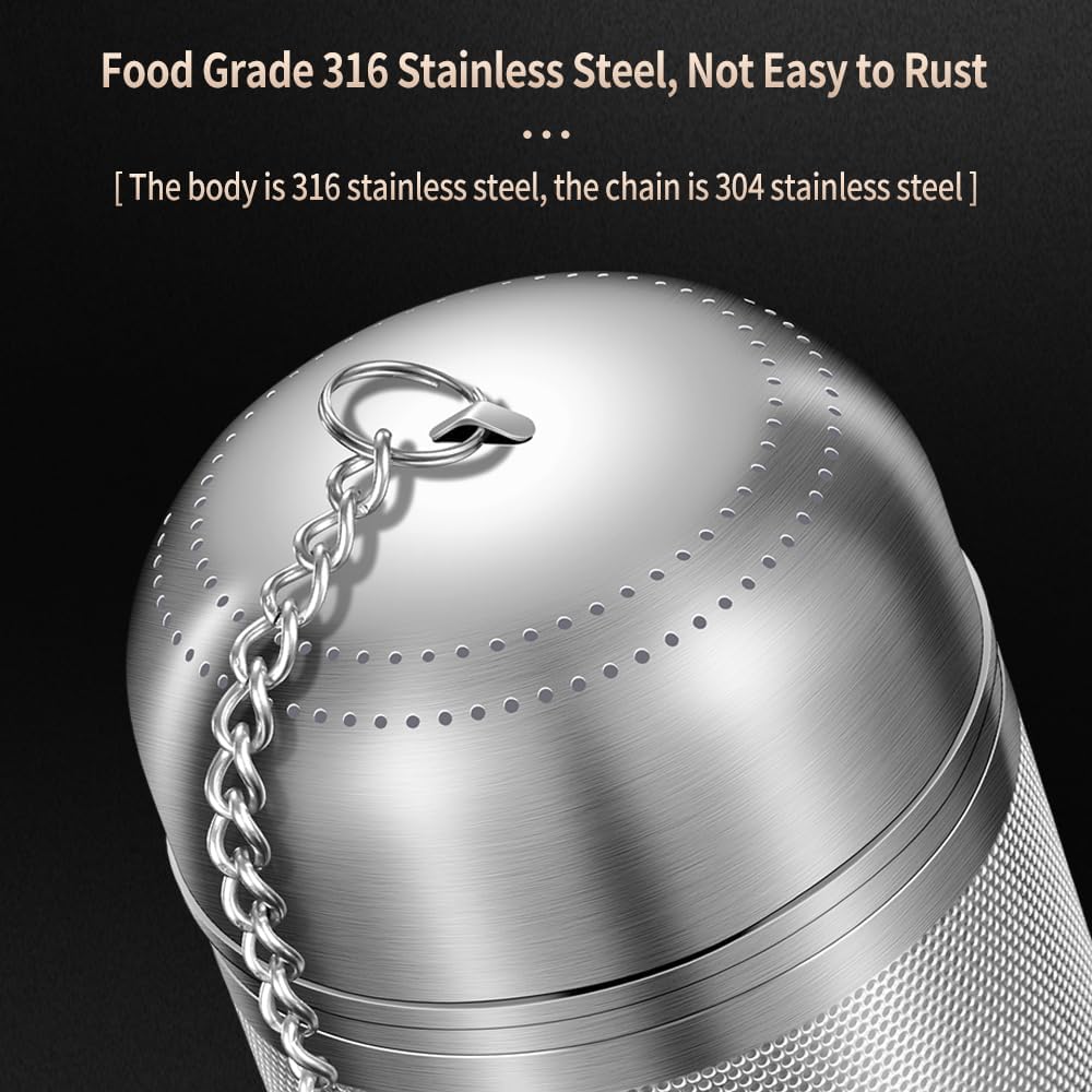 2Pack Tea Strainers for Loose Tea, Extra Fine Mesh Tea Infuser, 316 Stainless Steel Loose Leaf Tea Steeper, Tea Infuser for Loose Leaf Tea (2 Pack - Large + Small)