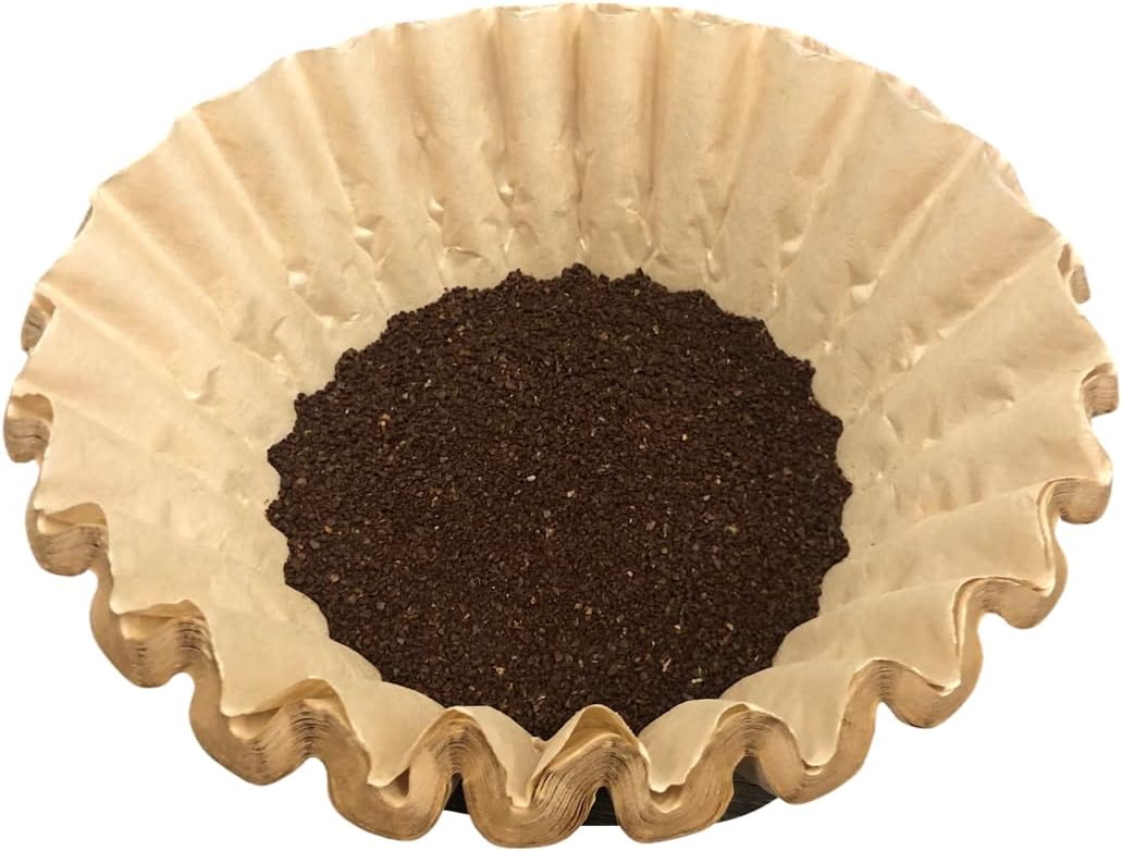 Natural Unbleached Brown Biodegradable Extra Large Coffee Filters 10, 12, 13, 14, 15 Cup Basket for Commercial, Home Coffee Maker Extra High Extra Wide, Anti ground, 9.75" Flattened Diameter (100 Pcs)