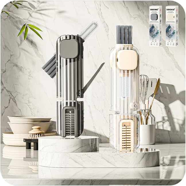 2Pcs 4 in 1 Cup Lid Gap Cleaning Brush Set,Multifunctional Crevice Cleaning Brush for Bottle,Multipurpose Bottle Cleaner with Compact Design Tiny Silicone Cup Holder Cleaner Tool,Kitchen Gadgets