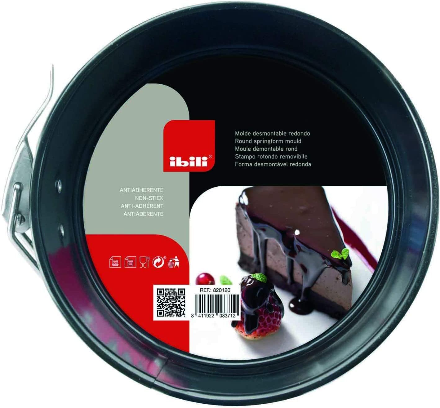 IBILI Moka Springform Pan Cake Mold Tin Non Stick with Loose Detachable Bottom for Baking (4.8 Inches)