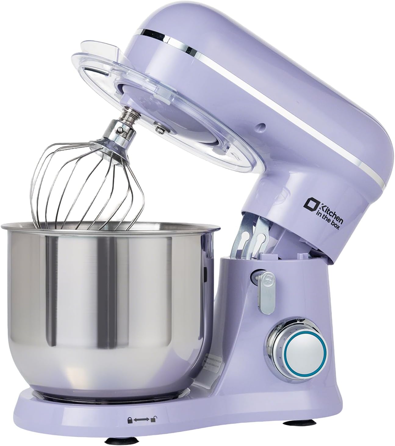 Kitchen in the Box Stand Mixer, 3.5 QT Small Electric Kitchen Mixer, 10-Speed Portable Lightweight Food Mixer with Stainless Steel Bowl, Egg Whisk, Dough Hook, Beater (Lavender Purple)
