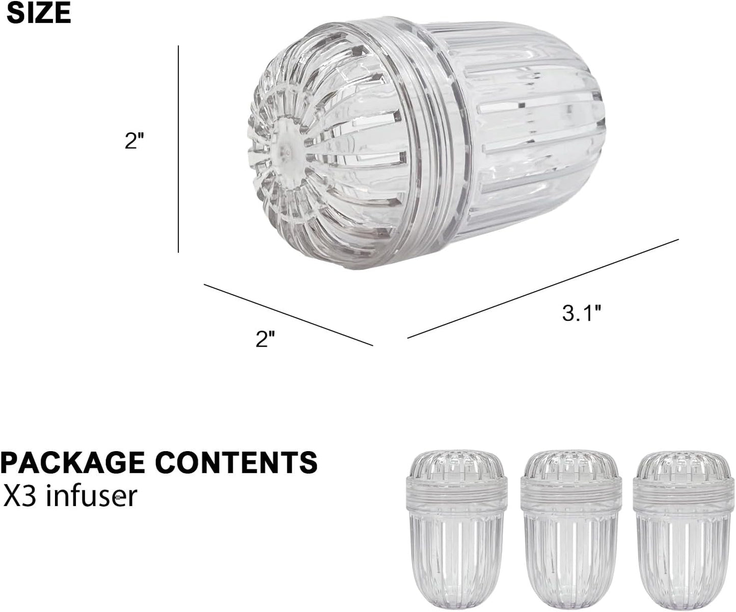 3PCS Fruit Infuser Insert for Wide Mouth Water Bottles,Compatible with Stanley,Hydro Flask, Iron Flask, Takeya, ThermoFlask