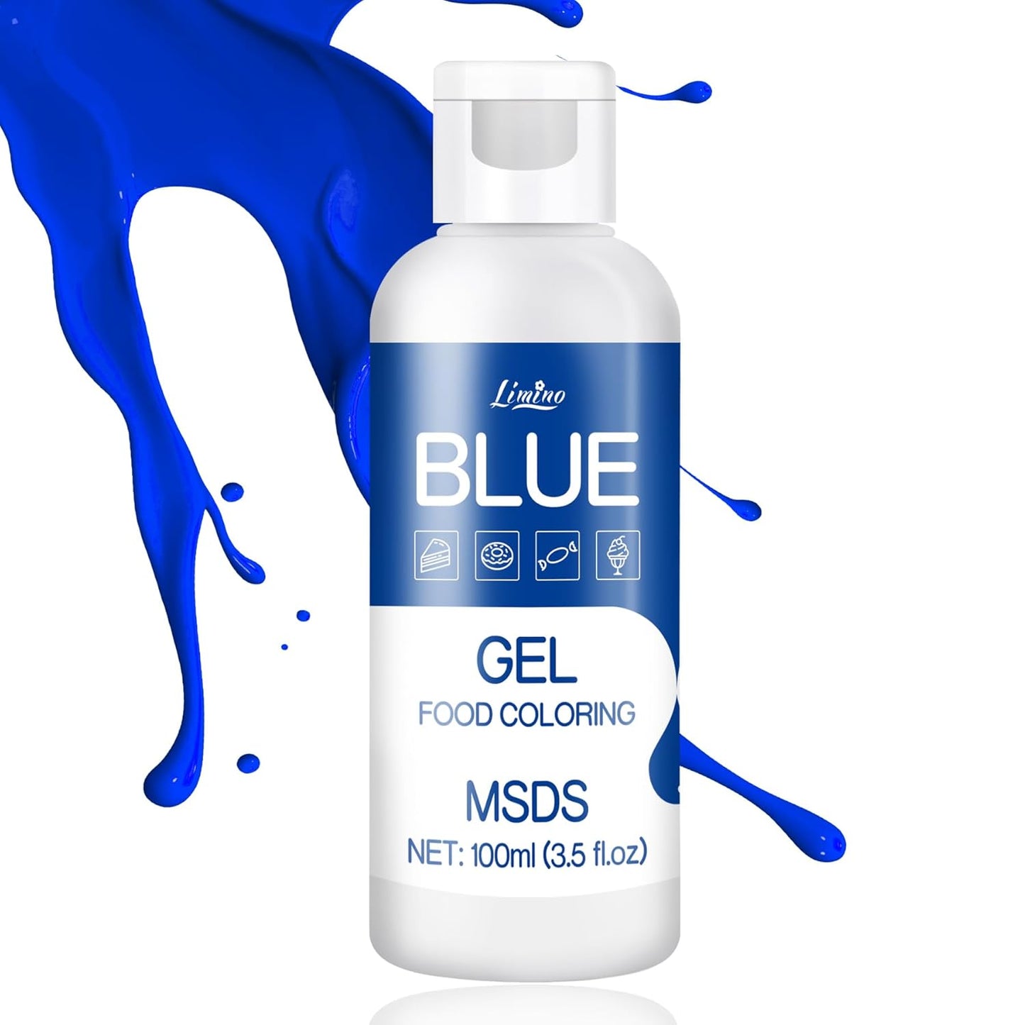 Gel Food Coloring - 4.5oz Vivid Food Coloring Gel for Baking, Cake Decorating, Cookie, Fondant, Macaron - Tasteless Concentrated Edible Food Color Dye for Icing, Slime, Drinks, DIY Crafts (Blue)