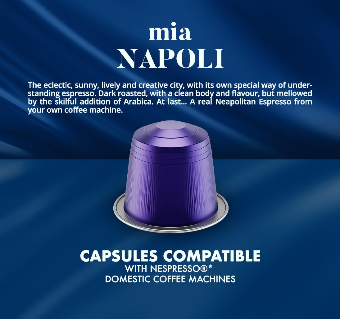 Caffe Borbone Aluminum Coffee Pods, Mia Napoli, Medium Roast, Bold and Intense, Genuine Italian Coffee - Compatible with Nespresso Original, NOT compatible with Vertuo - 100 Count