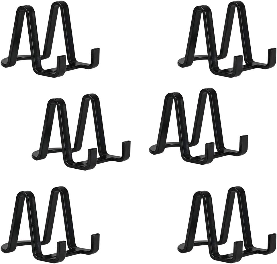 Plate Stands for Display - Plastic Easel Stand Plate Holder Display Stand Picture Frame Stand for Pictures | Photo|Decorative Plate |Dish | Tabletop Art - 3 inch-Black