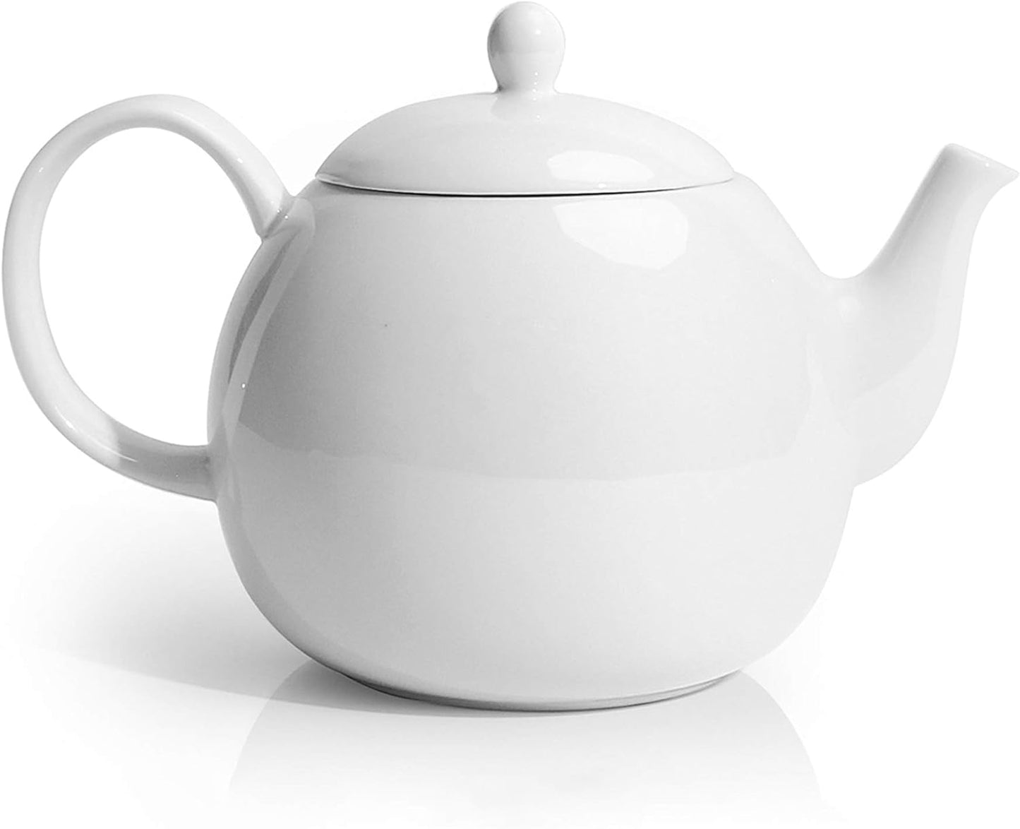 Sweese Porcelain Teapot, 40 Ounce Tea Pot - Large Enough for 5 Cups, White