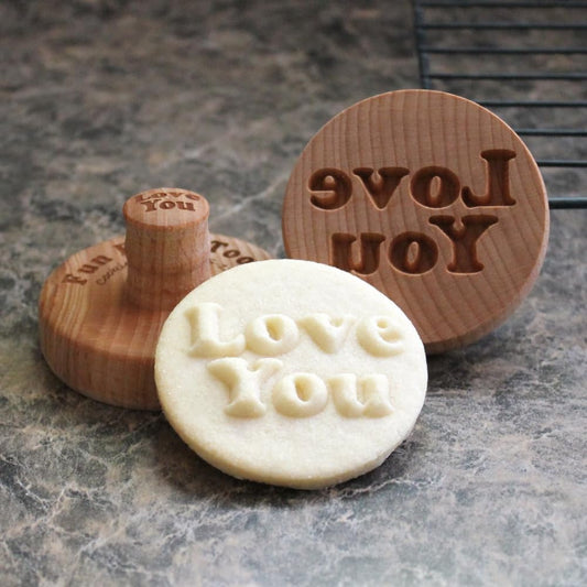 Wood Cookie Stamp, 2.5 Inch (Love You CS-114)