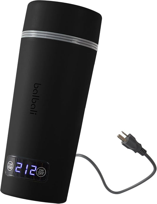 balbali Dual Voltage Travel Kettle 100-250V - 12oz Portable Water Boiler/Warmer/Heater for Boiling Water - 4 Preset Temperature Control Portable Tea Kettle Electric Travel - Black