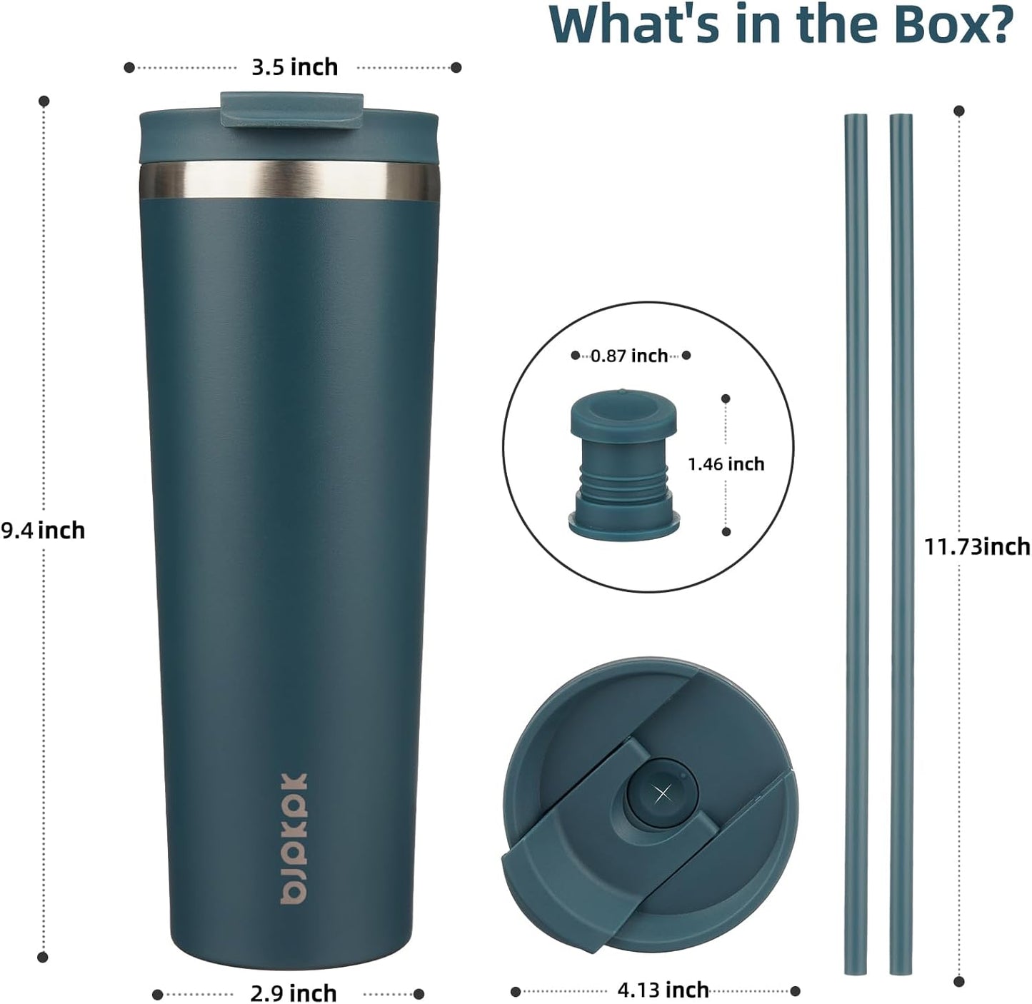 BJPKPK 30oz Stainless Steel Insulated Tumbler With lid And Straw Travel Coffee Thermal Tumblers Cup For Women And Men,Navy Blue