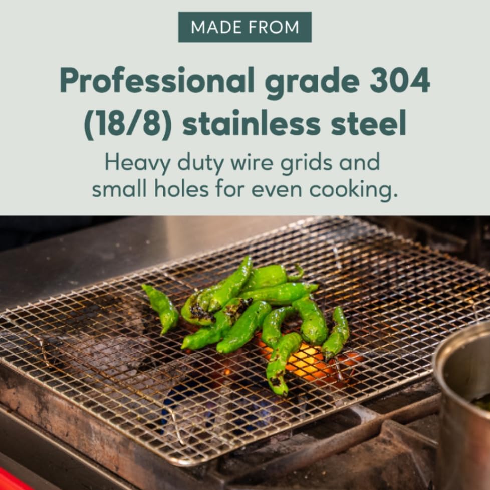 Ultra Cuisine Heavy Duty 100% Stainless Steel Cooling Rack for Cooking and Baking - Baking Rack & Wire Cooling Rack - Fits Half and Jelly Roll Sheet Pans - 11.5''x 16.5'' and 10''x 14.75''