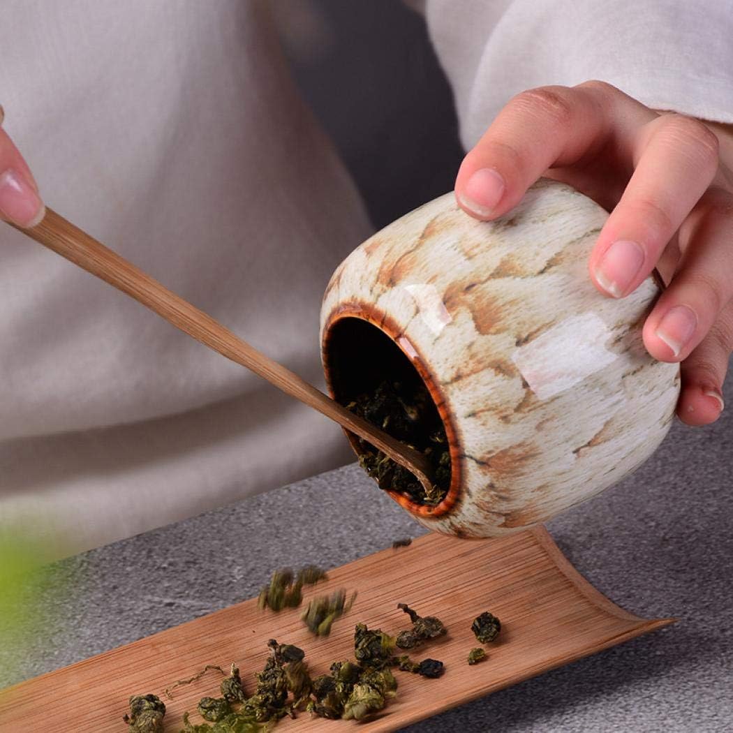 Ceramic Storage Jars, Vintage Chinese Style Storage Jars with Bamboon Lid, Traditional Tea Tins Cans Canister for Kitchen Spice, Tea, Coffee, Condiment (Rogue red carmine)