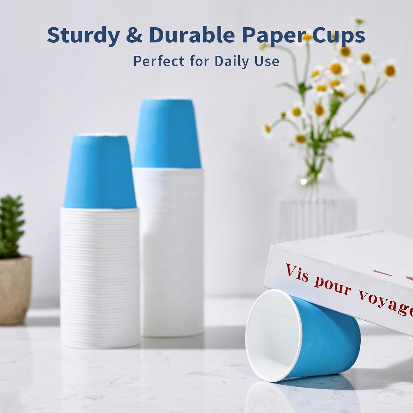 3oz Disposable Paper Cups 1200Pack, Small Bathroom Cups Bulk, Small Blue Paper Mouthwash Tumblers Perfect for Bathroom, Party, Picnic, Travel and Events