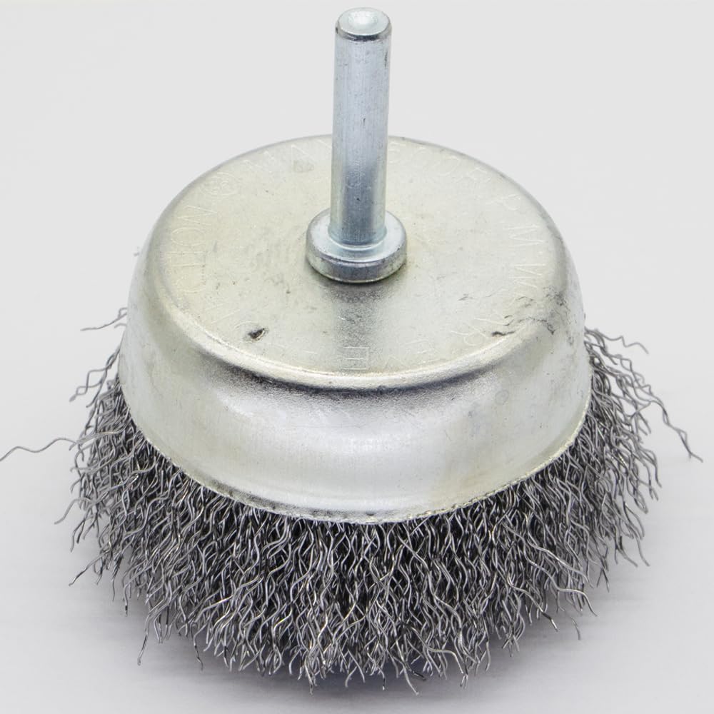 9-Piece Large Wire Brush Wheel Set - Metal Rust Removal, Polishing, Cleaning - 1/4″ (6mm) Shaft - Removes Burrs, Dust, and Paint - Handles Rough Surfaces - Rotary Tool Accessories