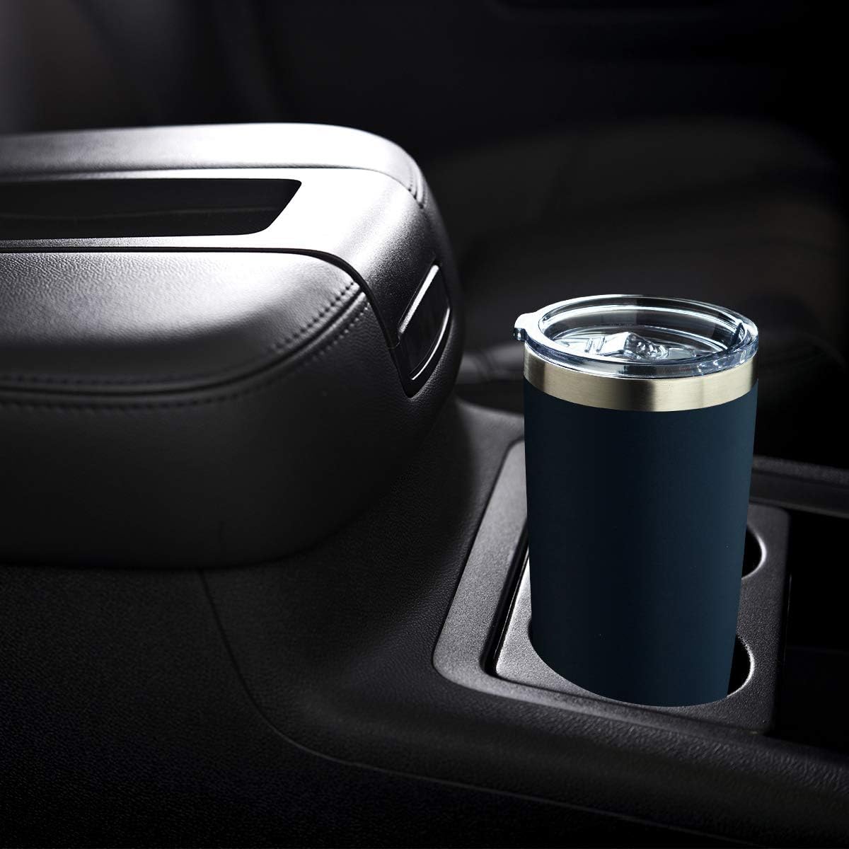 COMOOO 20oz Stainless Steel Tumbler Bulk with Lid and Straw Insulated Coffee Tumbler Cup Double Wall Vacuum Travel Mug for Cold Drinks and Hot Beverage (Navy,6 Pack)