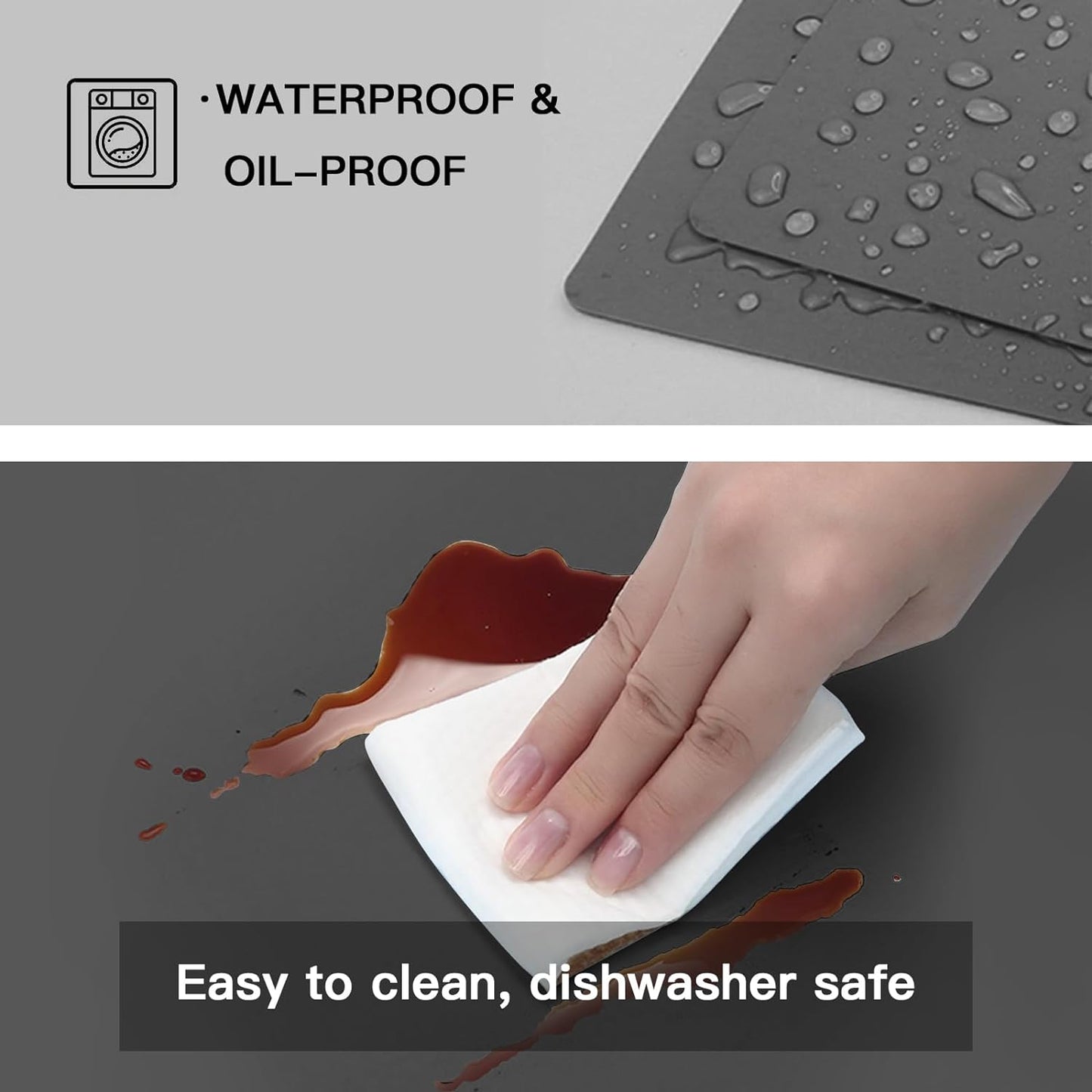 2MM Thick Silicone Countertop Mat, 35.4"x 23.6" Silicone Mats for Kitchen Counter, Nonslip Heat Resistant Mat, Large Kitchen Counter Mats, Waterproof Countertop Protector, Semitransparent