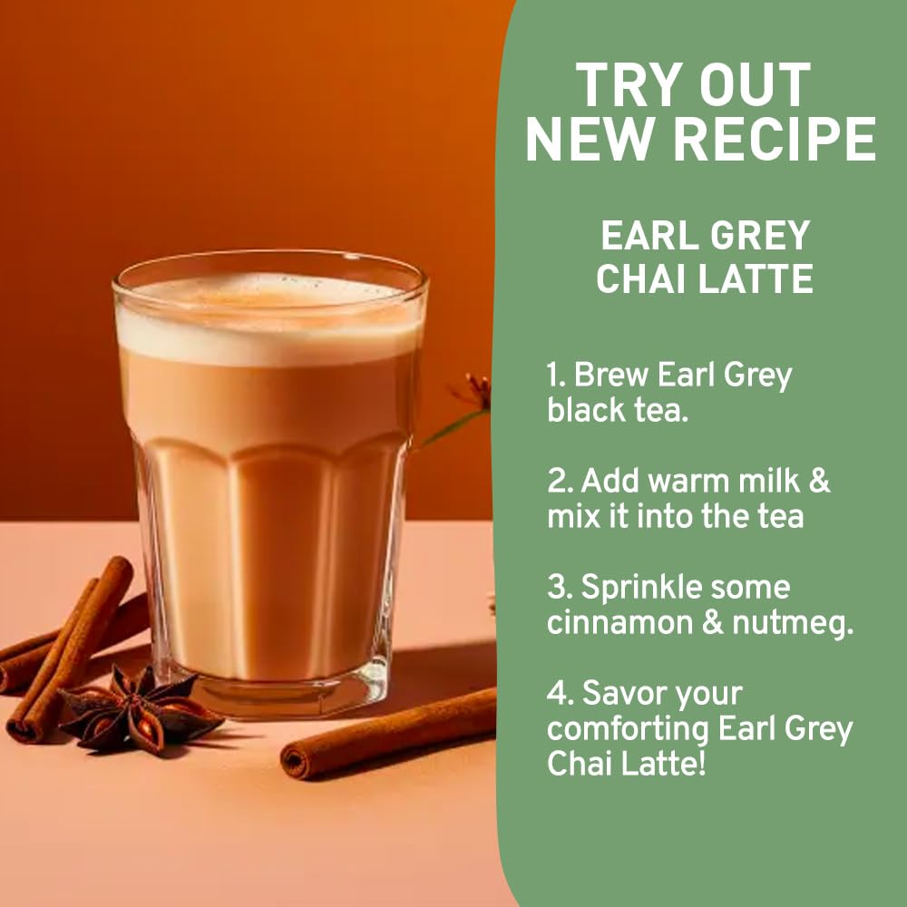 HANDPICK, Earl Grey Black Tea Bags (100 Count) Bergamot Oil | Caffeinated, Earl Grey Tea Bags | Flavoured With Citrus and Bergamot Brew Hot/Iced Tea with or without milk