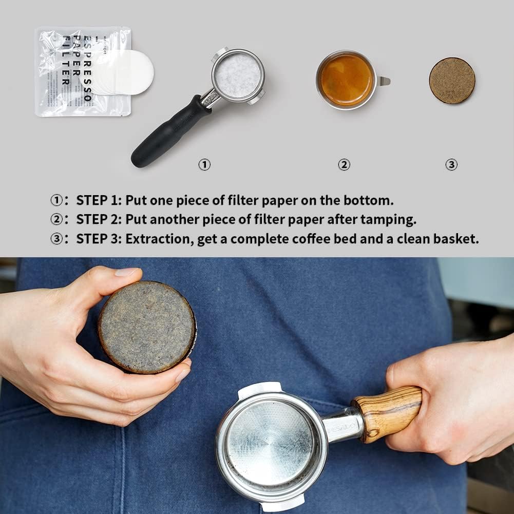 watchget 51mm Espresso Paper Filters - 1000 Pcs Unbleached Coffee Filter Papers for 51mm Portafilter Baskets, Compatible with Espresso Machines and Coffee Maker Accessories