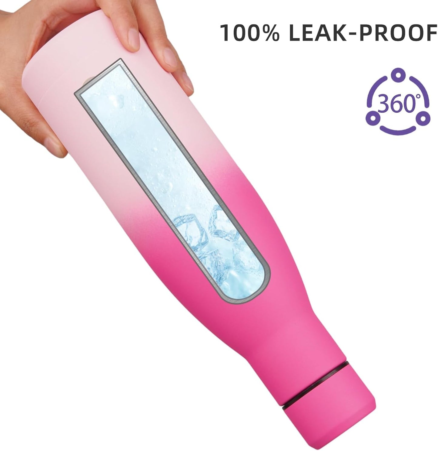 BJPKPK Insulated Water Bottle 12oz Small Stainless Steel Water Bottles Reusable Metal Thermos Keep Cold and Hot,Cherry