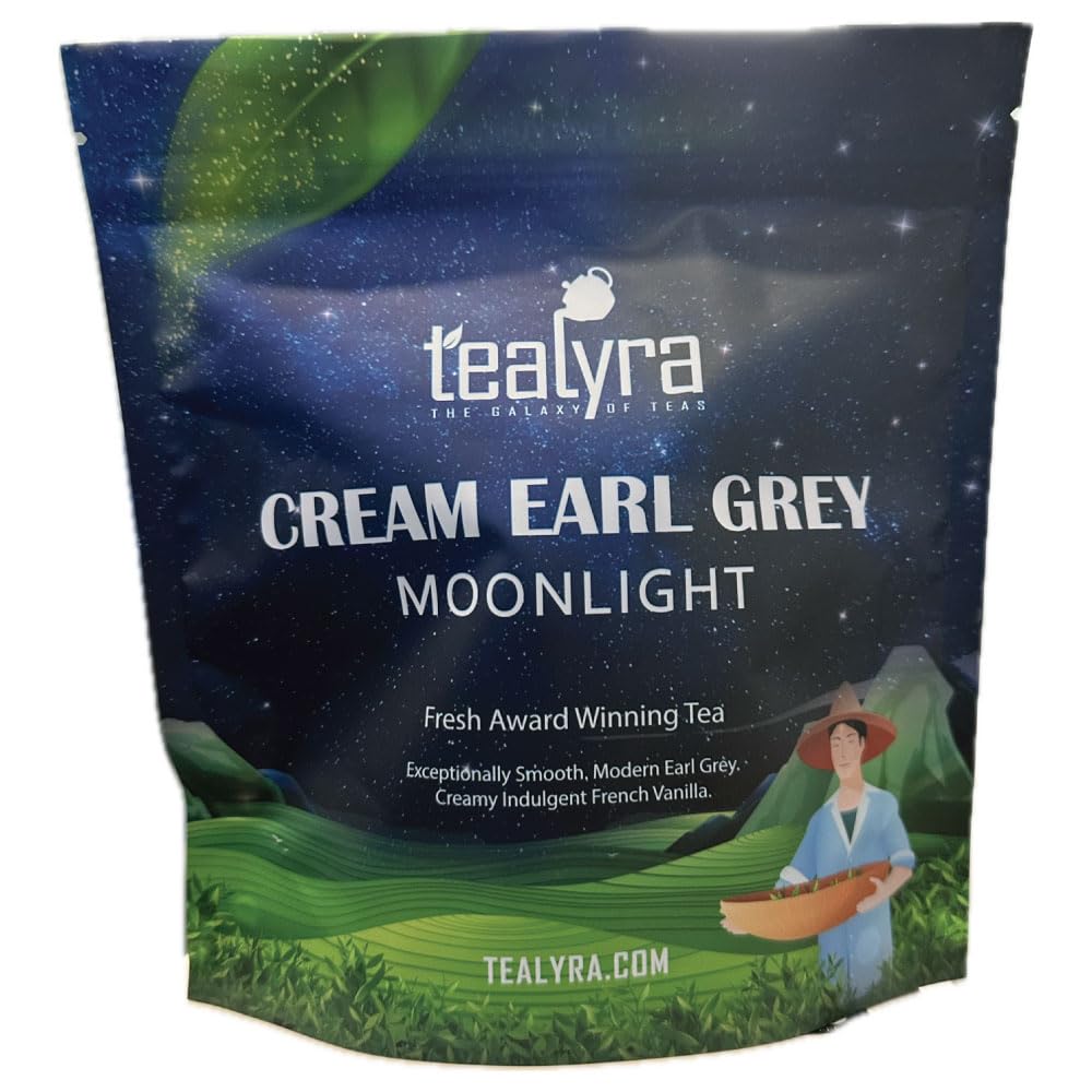 Tealyra - Cream Earl Grey Moonlight - Luxurious Loose Leaf Black Tea - Citrusy Bergamot with French Vanilla - All Natural, Medium Caffeine, 200g (7-ounce)