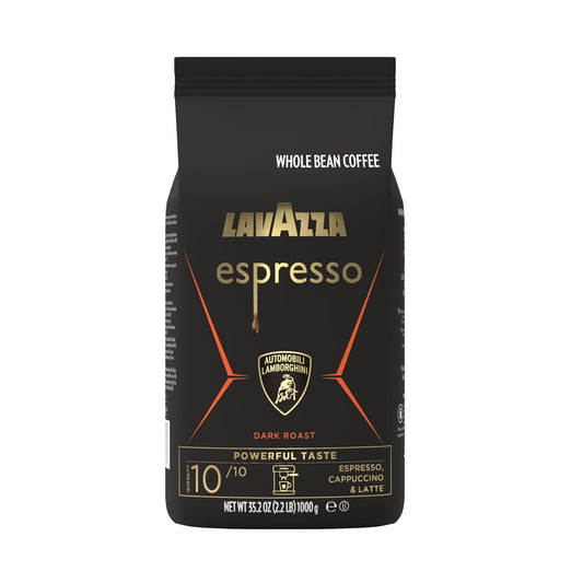 Lavazza Espresso Whole Bean for Automobili Lamborghini, Dark Roast, Arabica and Robusta Blend, 2.2 lb Bag (Package May Vary)