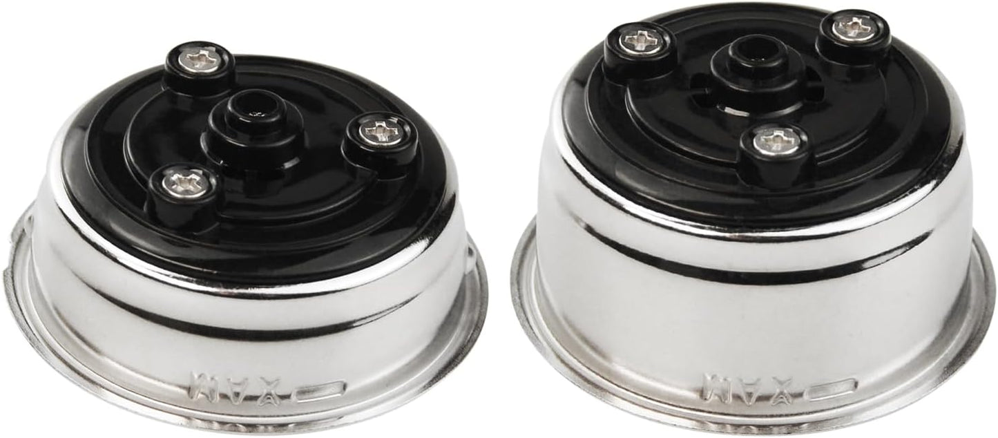 2Pcs Coffee Filter Basket, 51mm Pressurized Coffee Filter Cups Strainer Stainless Steel With Strainer, Coffee Detachable Espresso Machine Portafilter Basket Replacement for Home Office (Single+Double)