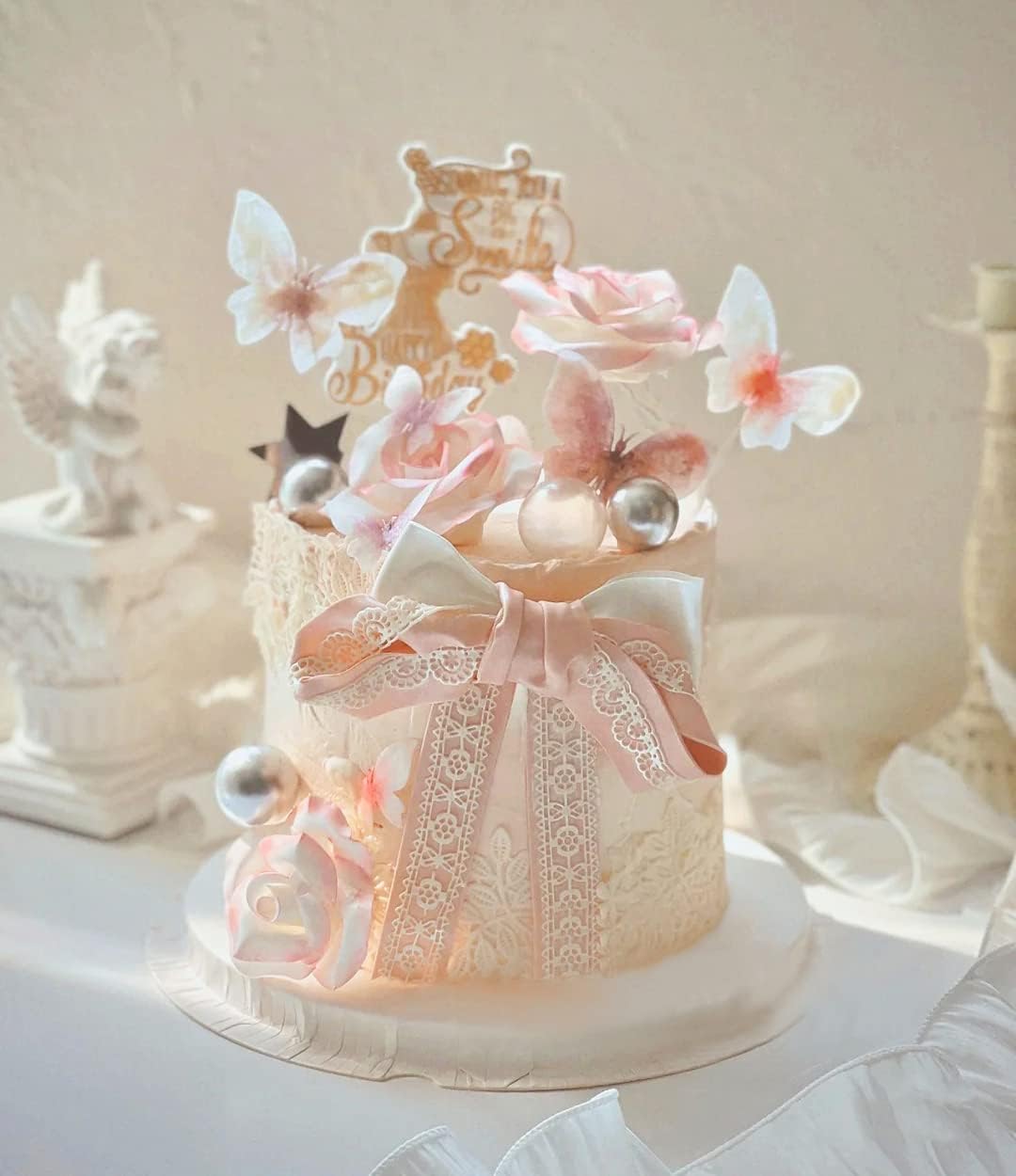 Silicone Molds for Cake Decorating - Embossing Lace Fondant Molds, Cake Flowers Lace Mats Set of 3