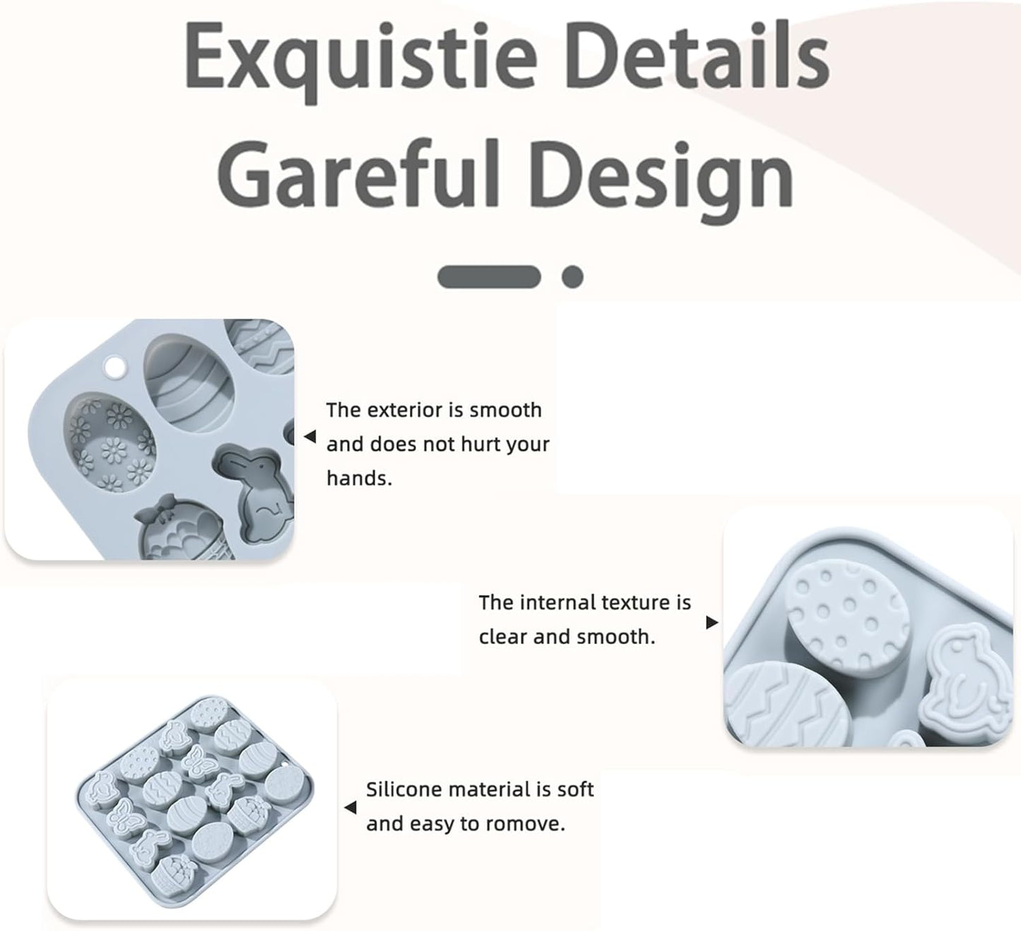 Easter Silicone Candy Molds, 16 Cavity Mini Bunny Egg Butterfly Chick Chocolate Molds Design, Baking Molds for Making Jellies, Soft Candy, Ice Cubes, Wax Melts, Soaps, Resin etc Cake Decor Set of 2