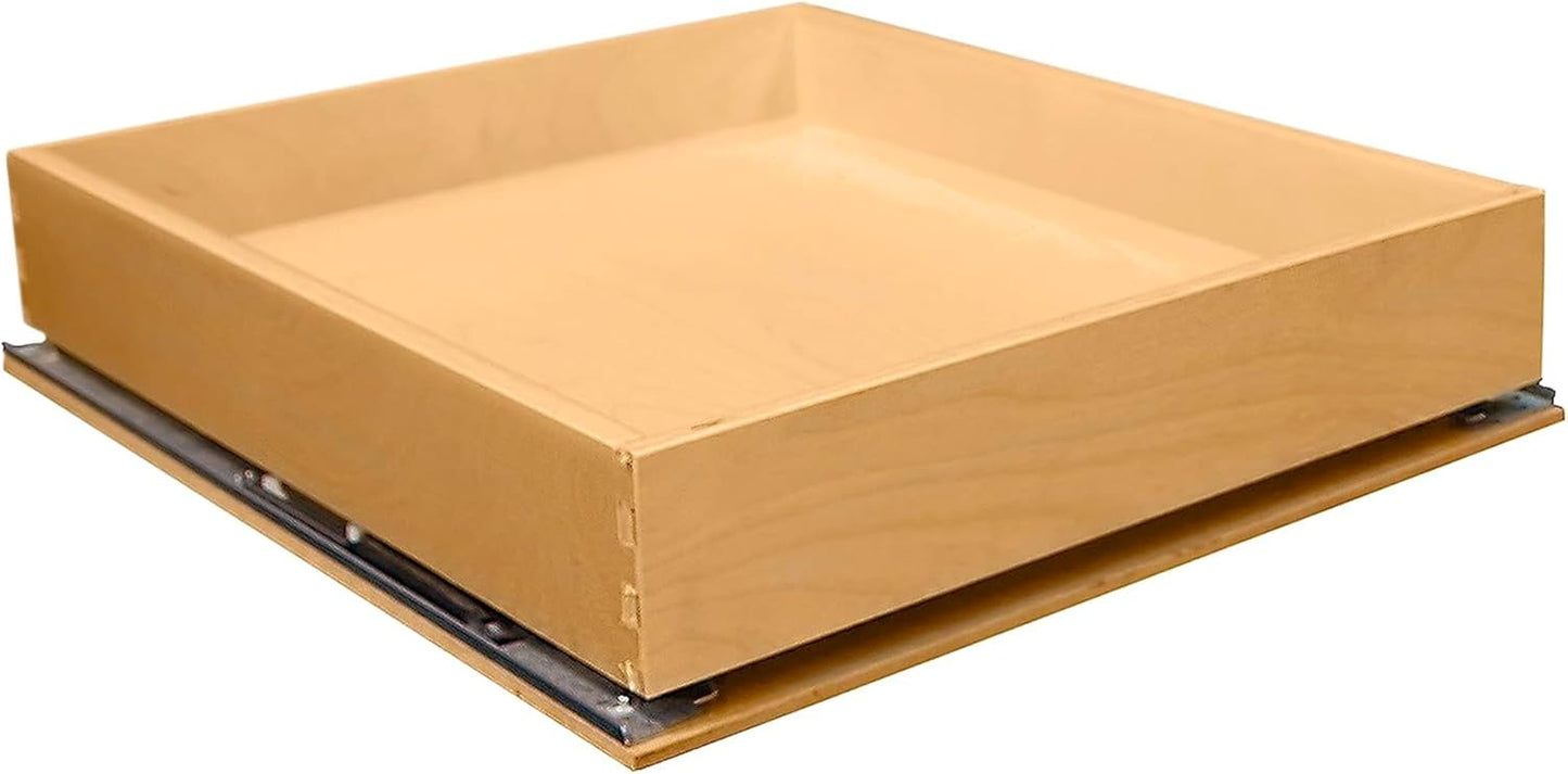 SlidingSusan Pull Out Drawer Organizer for Cabinets, Gliding Soft Close Shelves for Kitchen, Pantry, Bathroom, & Storage Organization, 9 Ply Baltic Birch, 20 Inch Wide x 18 Inch Deep