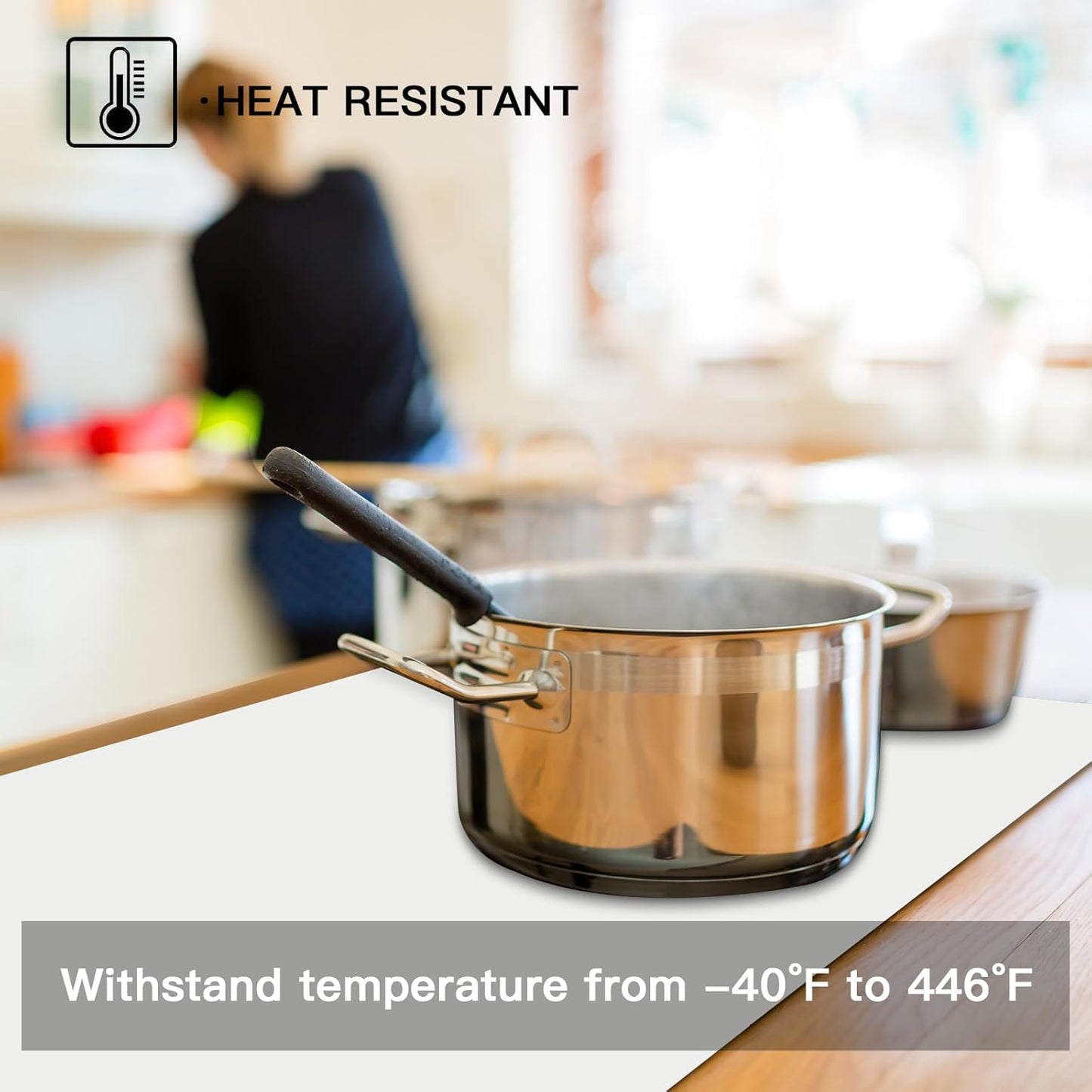 Silicone Mats for Kitchen Counter, 47.3"x23.6"x0.08" Largest Heat Resistant Mat Kitchen Island Waterproof 2MM Thick Countertop Protector Mat Nons-slip Extra Large Counter Mat (Beige Gray)