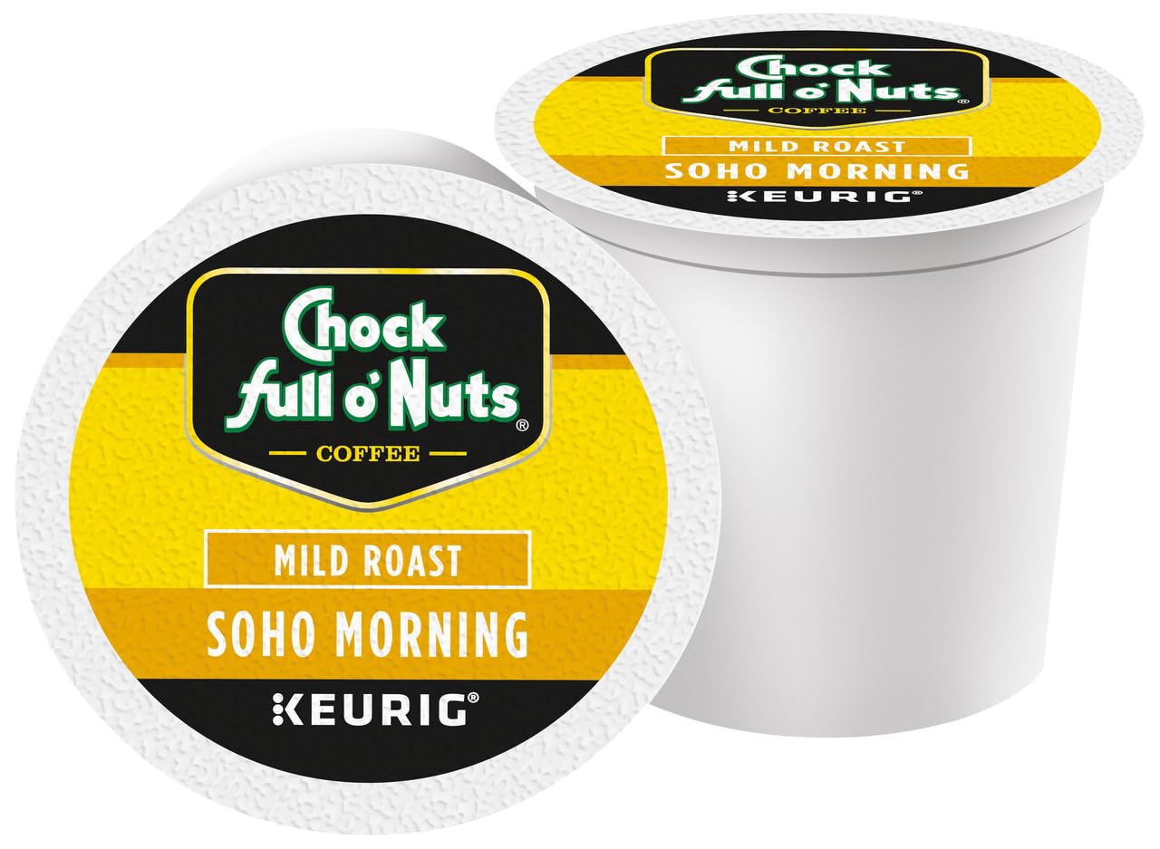 Chock Full o'Nuts Soho Morning Coffee, Mild Roast, Compatible with K-Cup Pods, 12 CT (Pack of 3)