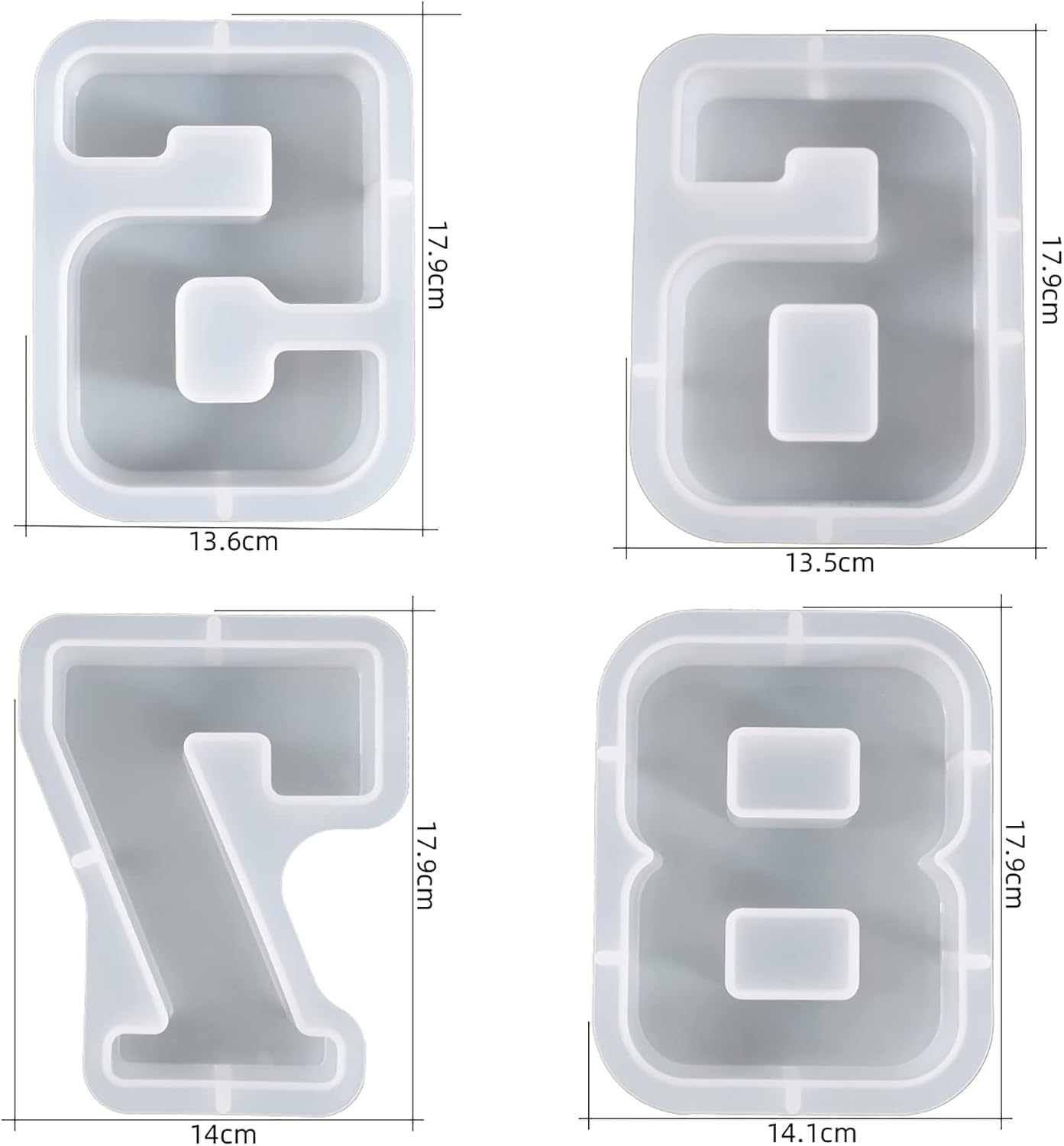 ESEDAGE 7 inch Number Resin Mold 7 Inches 9 Pack Arabic Alphabet Mold 0-9 Alphabet Mold Silicone Mold for Resin Handmade Letter Resin Casting Mold Alphabet Soap Making Molds
