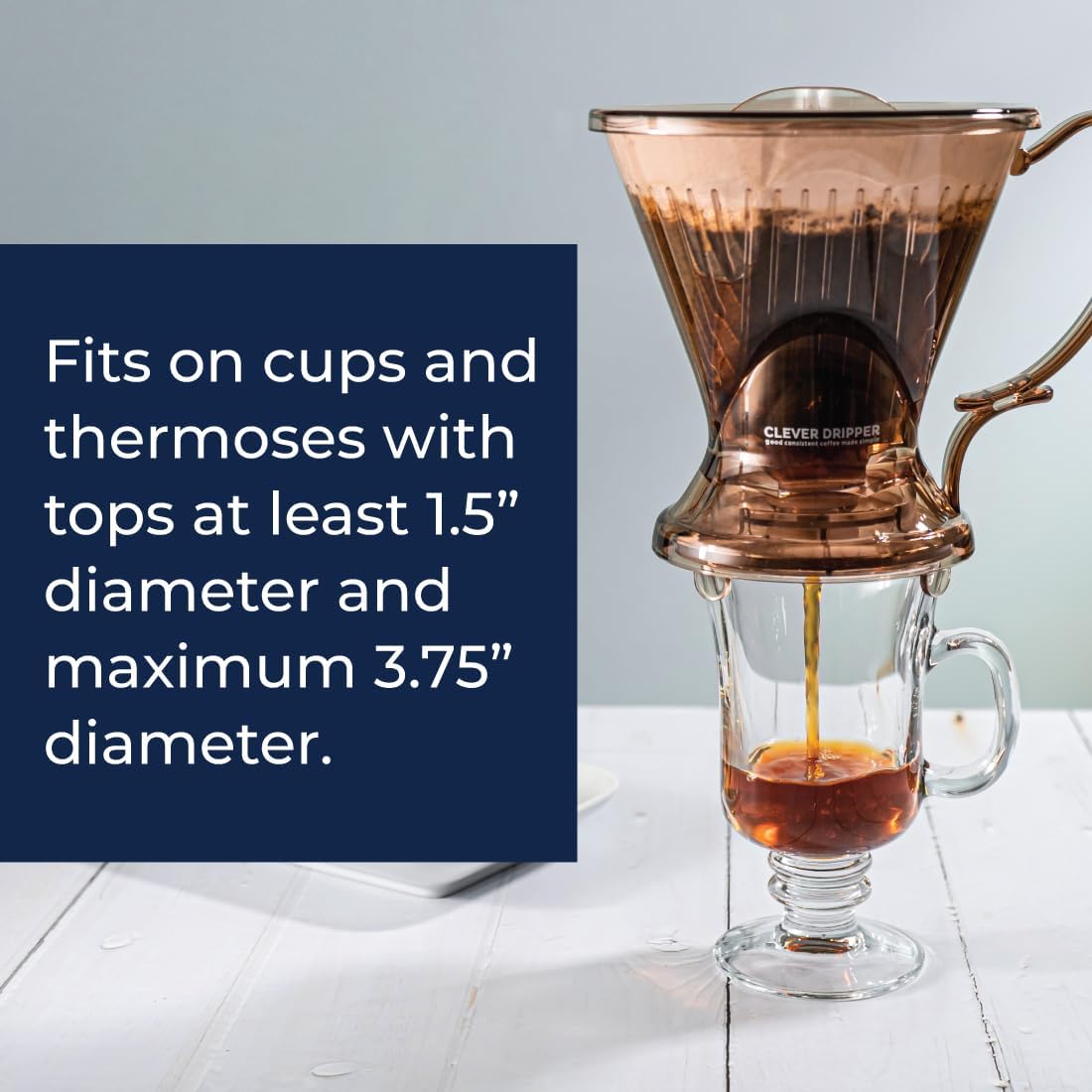 Clever Coffee Dripper and Filters, Large 18 oz, Original Classic Design, Safe BPA Free Plastic, dripper coffee maker, drip coffee maker pour over, 100 filters, coaster and lid