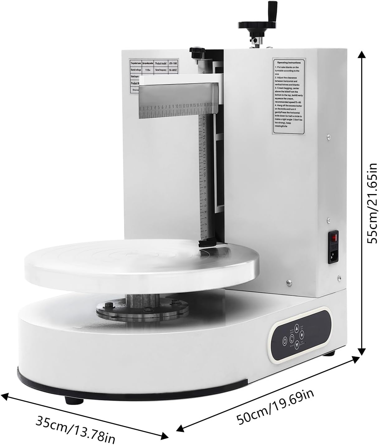 Cake Decorating Coating Machine Cream Spreading Automatic Frosting Turntable with Graduated Scraper for 4-12inch Cakes, 30-200RPM Rotating Speed