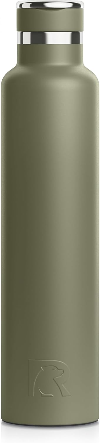 RTIC 26oz Journey Bottle Metal Stainless Steel Vacuum Insulated, BPA Free, Reusable, for Water, Hot and Cold Drinks, Travel, Sports, Camping, Olive
