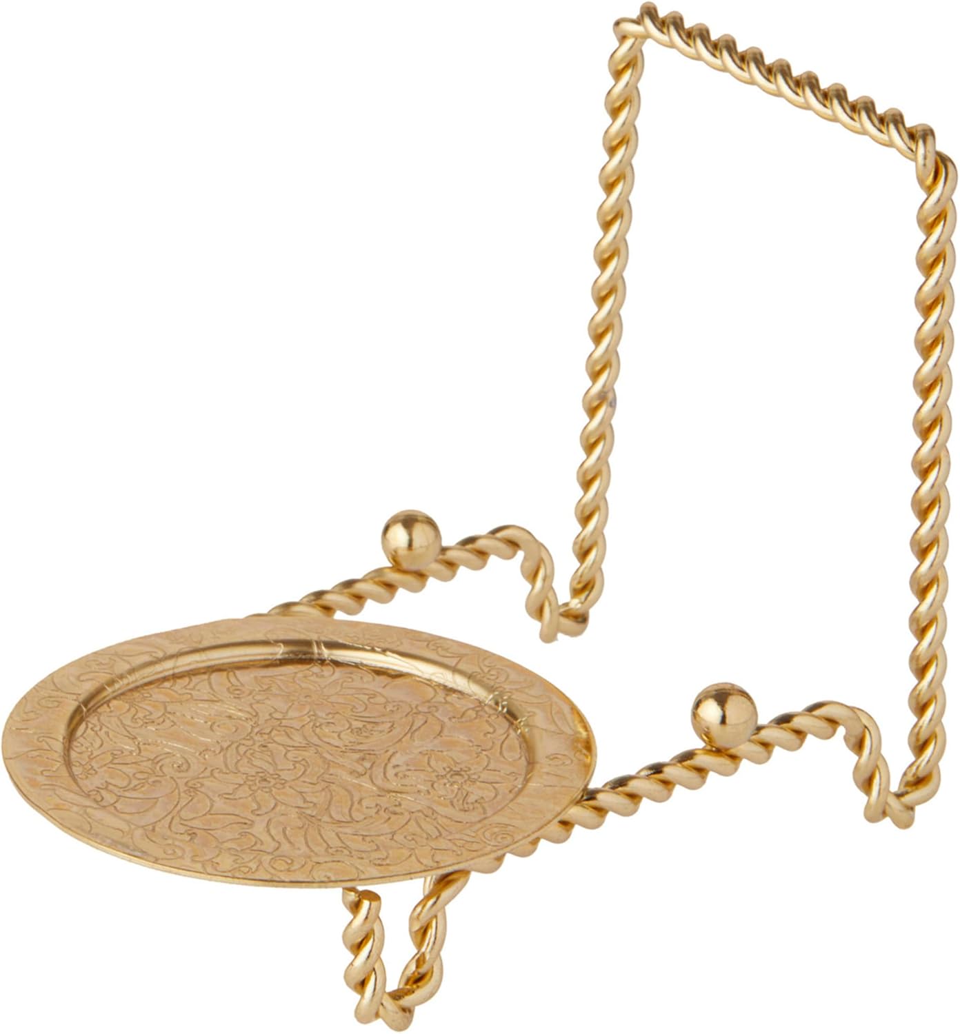 Bard's Ornate Twisted Shiny Gold-toned Cup and Saucer Stand, 3" H x 2.75" W x 4" D, Pack of 2