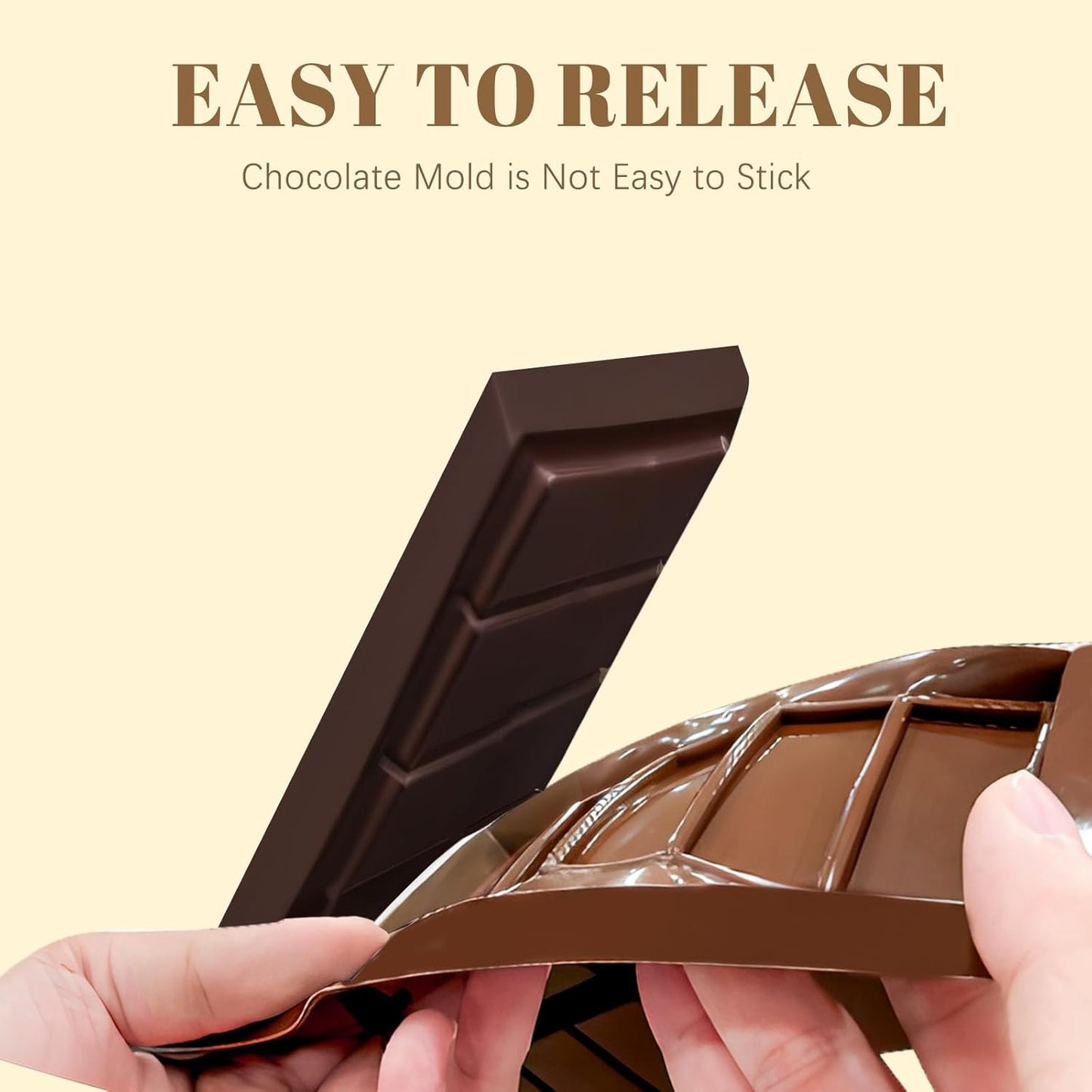 2 Pack Chocolate Bar Mold Deep for Stuffed Bar, Non-Stick Thick Chocolate Molds, Silicone Chocolate Candy Molds for Knafeh Pistachio Chocolate Bar, Candy, DIY Handmade Gifts (5 Snap+10 Snap)