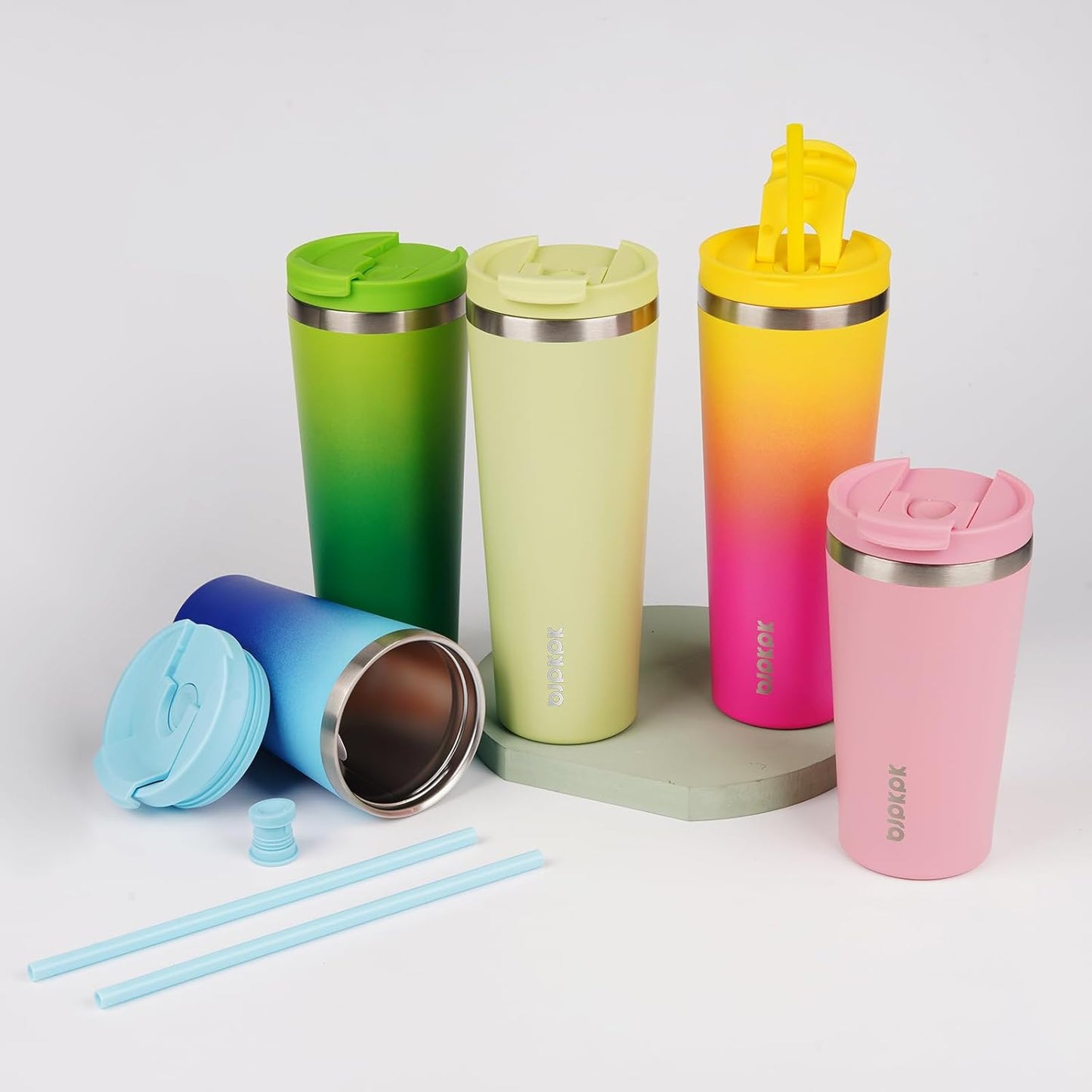 BJPKPK 34oz Stainless Steel Insulated Tumbler With lid And Straw Travel Coffee Thermal Tumblers Cup For Women And Men,Navy Blue