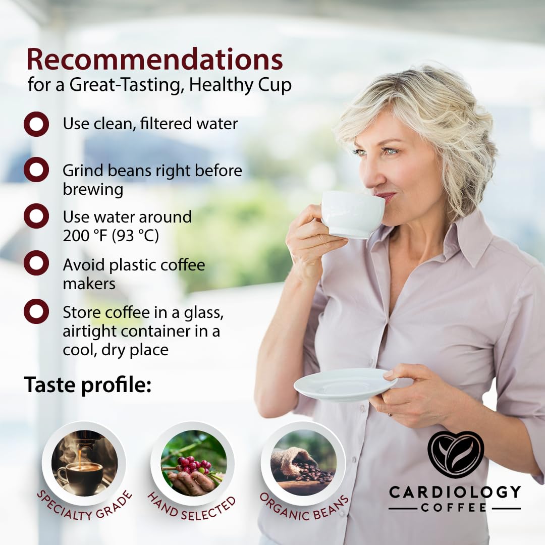 Cardiology Coffee – Whole Bean Coffee – USDA Certified Mold-Free 12oz Premium Dark Roast Coffee Beans - Organic Espresso Beans with Antioxidant Benefits – Perfect for Heart Healthy Lifestyle