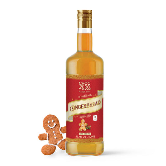 ChocZero Sugar Free Coffee Syrup, Gingerbread Flavor, Simple Syrup Drink Mix, Gingerbread Latte, Protein Shakes & Baking, Gluten Free, All Natural, 25.4 Ounces Bottle (Pack of 1)