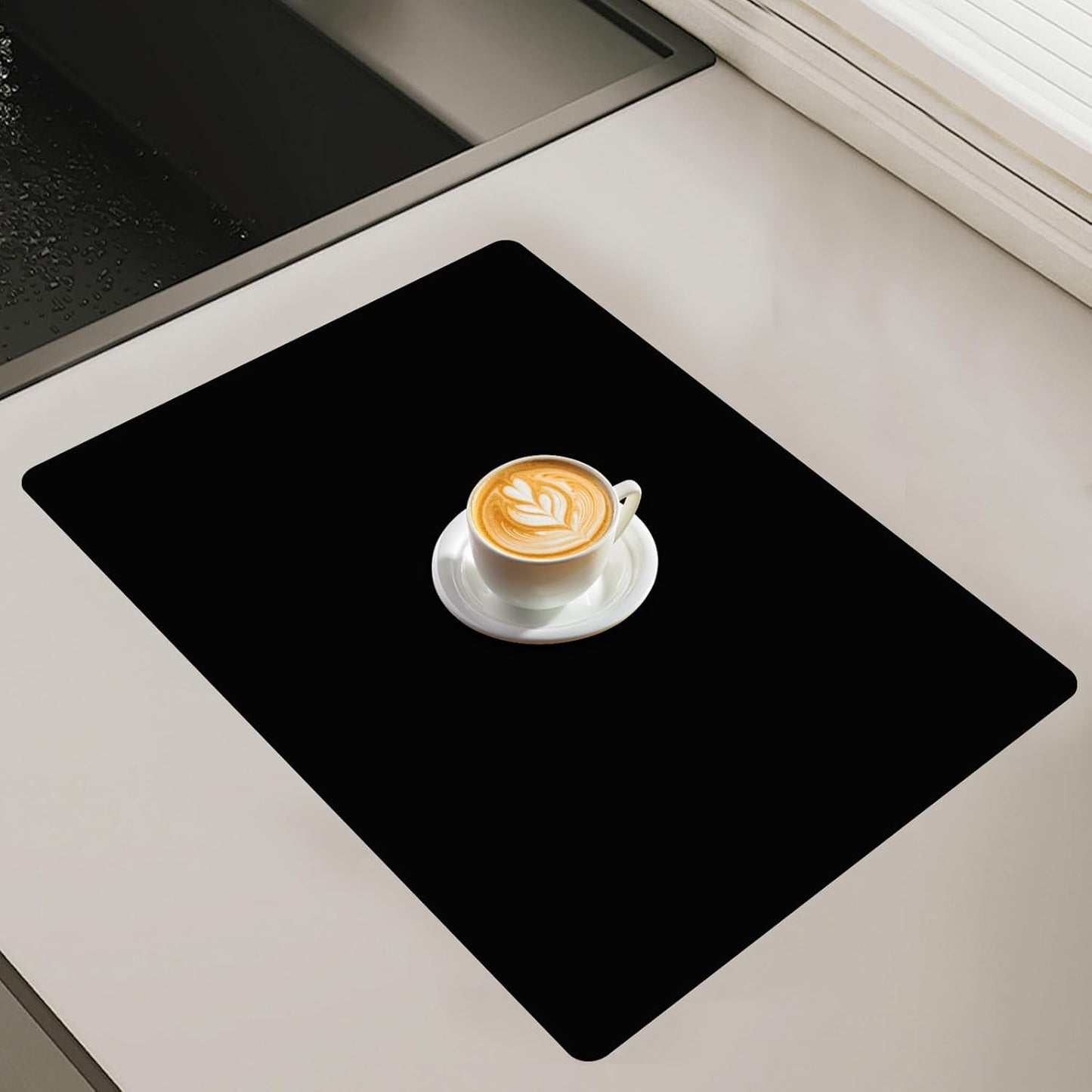 23.6"x15.7"(60cmx40cm) Silicone Mats for Kitchen Counter, Non-Slip Heat Resistant Countertop Protector, Waterproof Silicone Craft Mat for Kitchen Island, Black