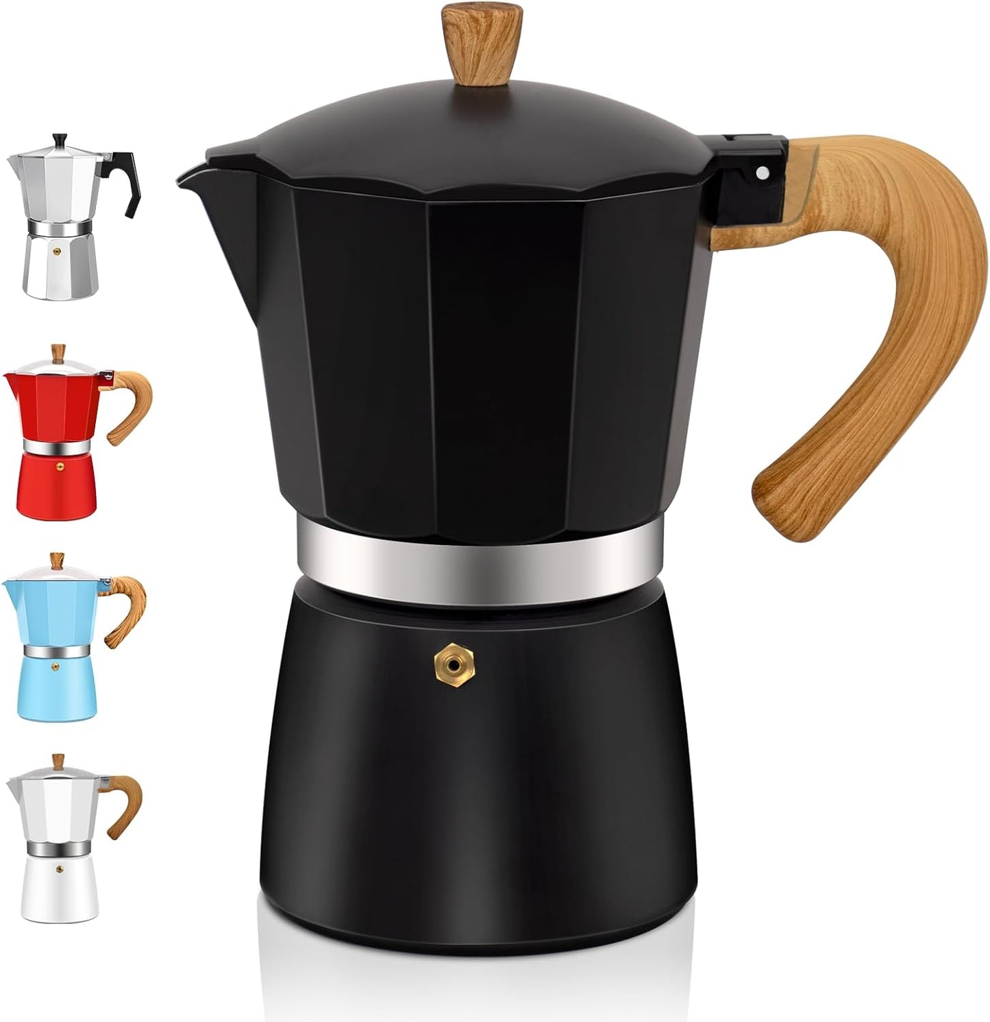 9 Cup Aluminum Espresso Stovetop Moka Pot Express Coffee Maker Percolator Italian Classic Mocha Coffee Machine for Italian and Cuban Cafe Brewing for Home & Camping 450ml 15oz