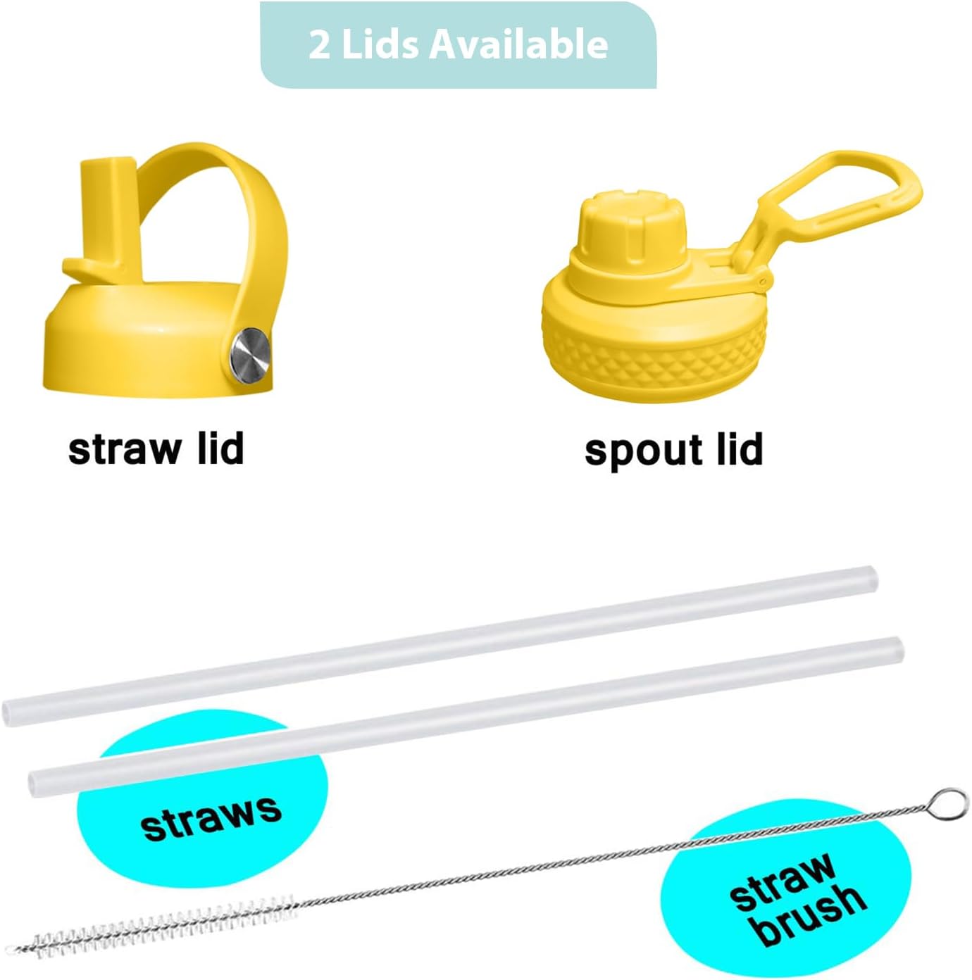 SENDESTAR Stainless Steel Water Bottle, Wide Mouth Water Bottle 32 oz with Straw Lid, Spout Lid, Double Wall Vacuum Insulated Leak Proof, Keeps Liquids Hot or Cold (Yellow&Pink)