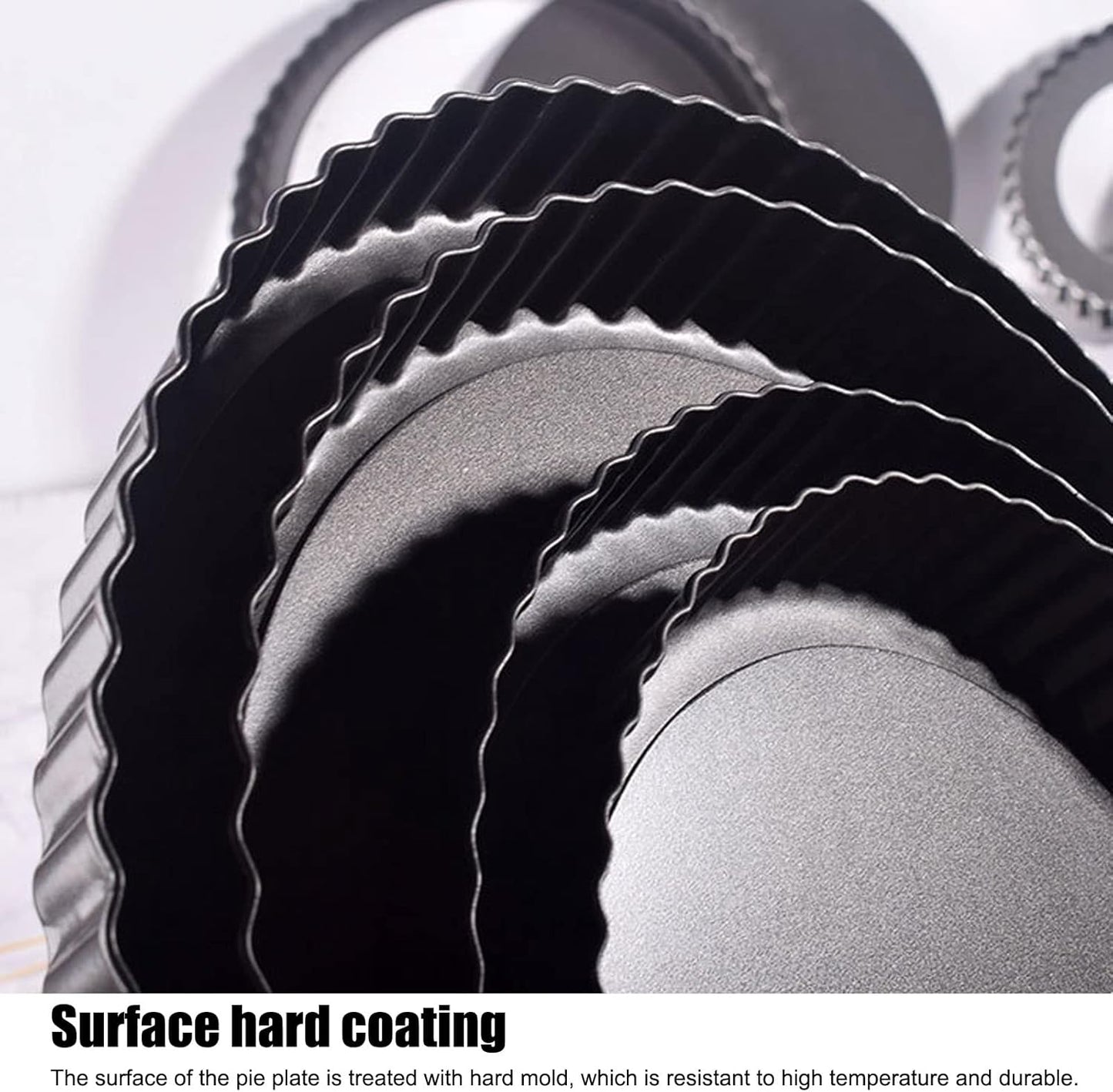 Fluted Tart Pan with Removable Bottom, Carbon Steel Round Tart Pan, Deep Baking Dish Pie Plate for Cakes Pies ([Thickened] 13-inch live bottom pie plate)