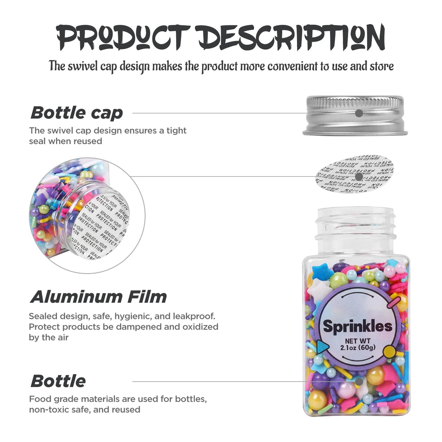 Edible Unicorn Sprinkles for Cake Decoration, Edible Pearl, Edible Sprinkle for Cupcake Topper, Ice Cream Toppings, Cookies Sprinkles for Party, Birthday. (120g/4.2oz)